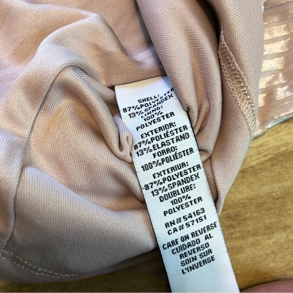 NWT Calvin Klein Cold Shoulder Lined Pale Pink Long Sleeve Top Size Large - Picture 7 of 10